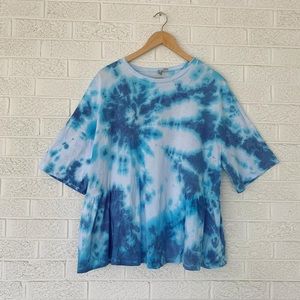 ASOS Curve Blue Tie Dye Slouchy Tee